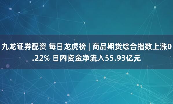 九龙证券配资 每日龙虎榜 | 商品期货综合指数上涨0.22% 日内资金净流入55.93亿元
